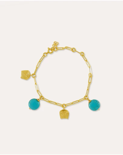 Ottoman Hands - Amore Turquoise Charm Chain Bracelet
