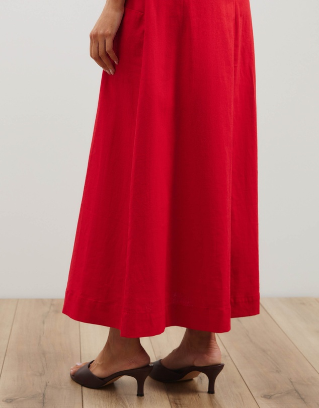 Atmos&Here - Stephanie Linen Blend Wrap Front Midi Dress