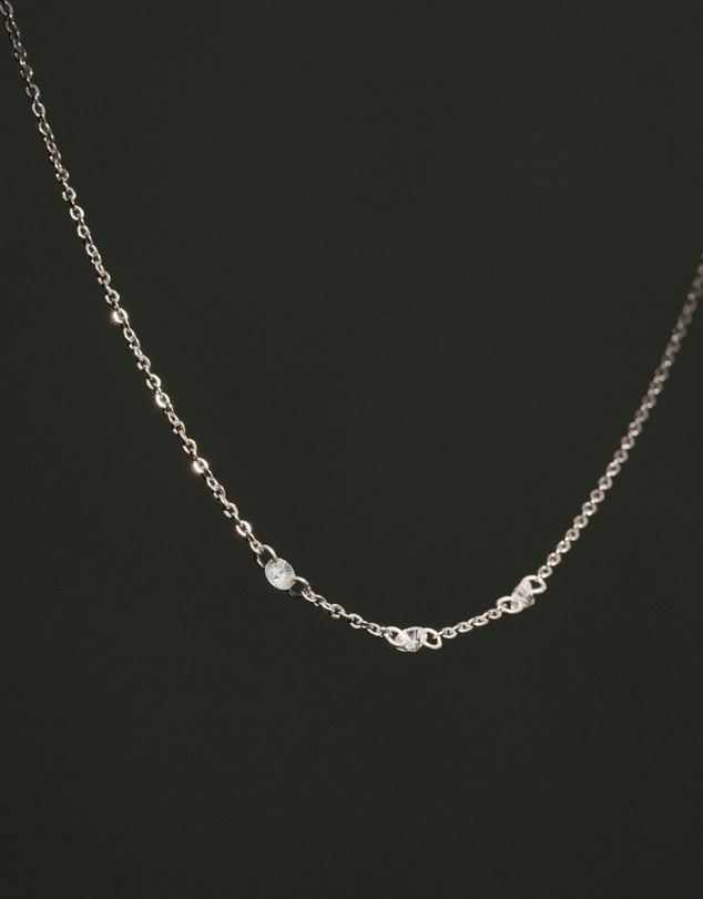 SAINT VALENTINE - Floating Stone Necklace - Silver