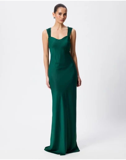 Tussah - Shay Satin Sweet Heart Neckline Maxi Dress