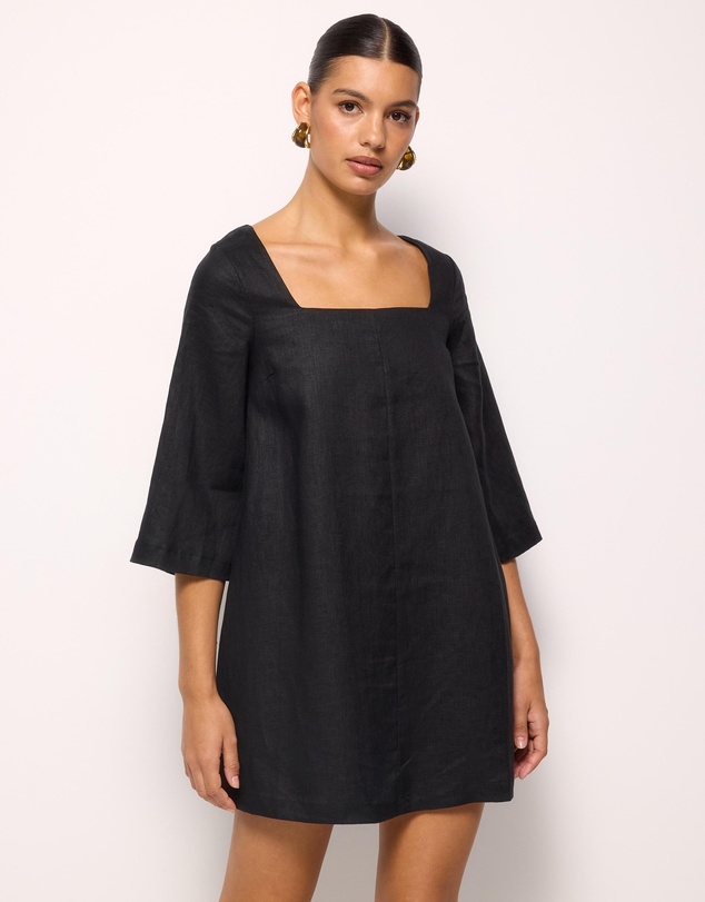 AERE - Nora Linen Mini Shift Dress