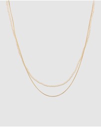 Elli Jewelry - Necklace Set Pearl 925 Sterling Silver Gold-Plated