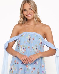 Petal & Pup - Codie Off Shoulder Maxi Dress - Cornflower Blue Floral