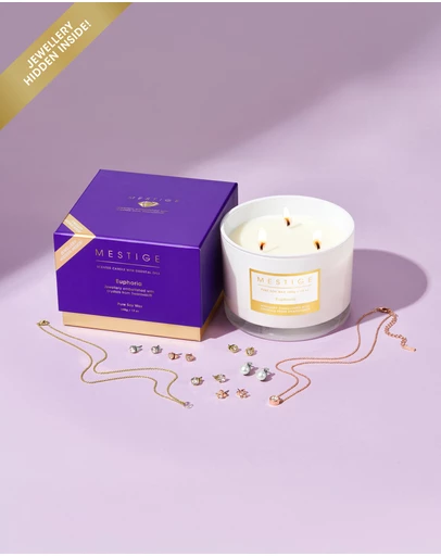 Mestige - Euphoria Scented Soy Candle 340g - Hidden Jewellery Embellished with crystals from Swarovski