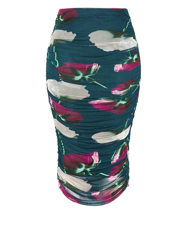 City Chic - Livia Ruched Print Skirt