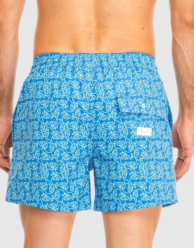 Tolu Australia - Boardshorts with Pale Blue Fishes