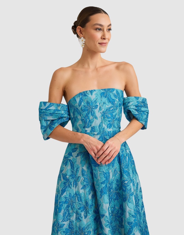 Romance by Honey and Beau - Seanna Off Shoulder Midi Dress