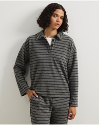 Atmos&Here - Mirabel Long Sleeve Jersey Polo Top