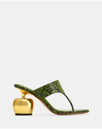 JW PEI - Naomi Snakeskin Heeled Flip Flops