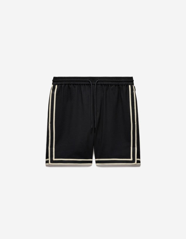 Calibre - Stripe Trim Textured Shorts Black