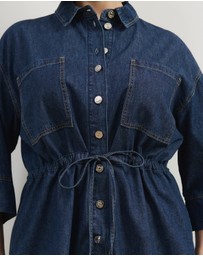 Atmos&Here Curvy - Alma SS Denim Chambray Shirt