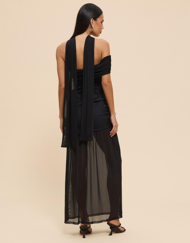 CHANCERY - Bree One Shoulder Self Scarf Maxi Dress