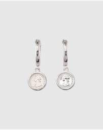 Von Treskow - Hinged Hoop Earrings (15mm) with Micro Coins