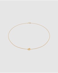 Elli Jewelry - Necklace Choker Circle Symbol Geo in 925 Sterling Silver Gold Plated