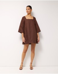 AERE - Nora Linen Mini Shift Dress