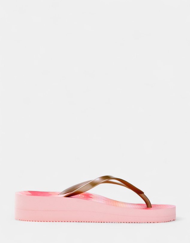 Vionic - Coogee Wedge Toe Post Sandal - Pink Zig Zag