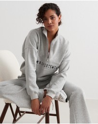 Aim'n - Varsity Blocked Half-Zip Sweater