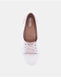 Mia Vita - Bridgette Slip-On Casual Sneaker - White/Blush