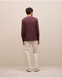 Trenery - Cotton Henley in Fudge