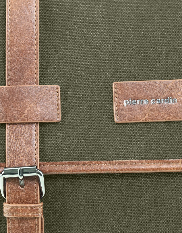 Pierre Cardin - Pierre Cardin Canvas Laptop Satchel Bag
