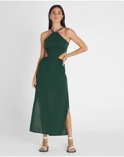 Heaven Australia - Emerald Halter Midi Dress