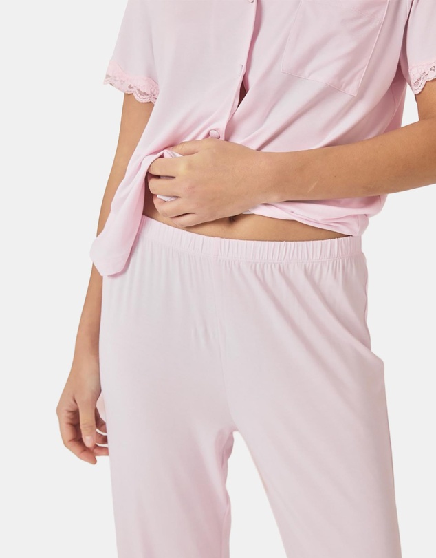 Gingerlilly - Dianne Bamboo Long PJ set with Lace