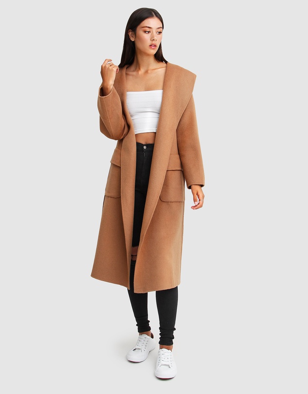 Belle & Bloom - Runaway Wool Blend Robe Coat