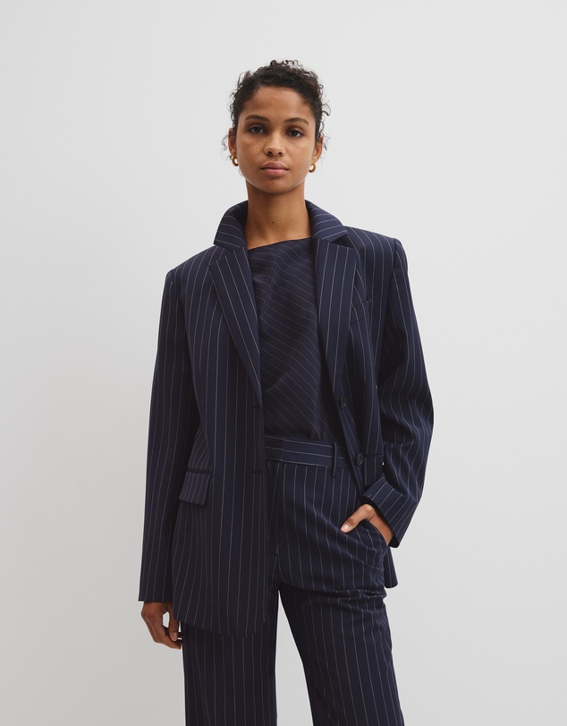 Country Road - Wool Blend Classic Pinstripe Blazer