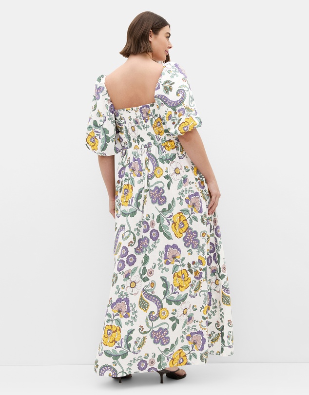 City Chic - Plus size Ellea Floral Print Maxi Dress - ivory
