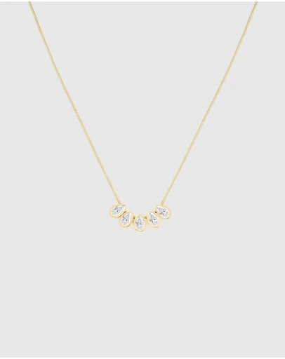 Rosefield - Playful Diamonds Multi Drops Gold-Tone Necklace