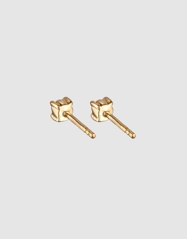 Elli Jewelry - Emerald Solitaire Stud Earrings in Gold-Plated 925 Silver