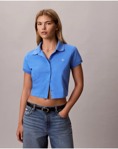 Calvin Klein Jeans - Cooling Jersey Cropped Polo Shirt
