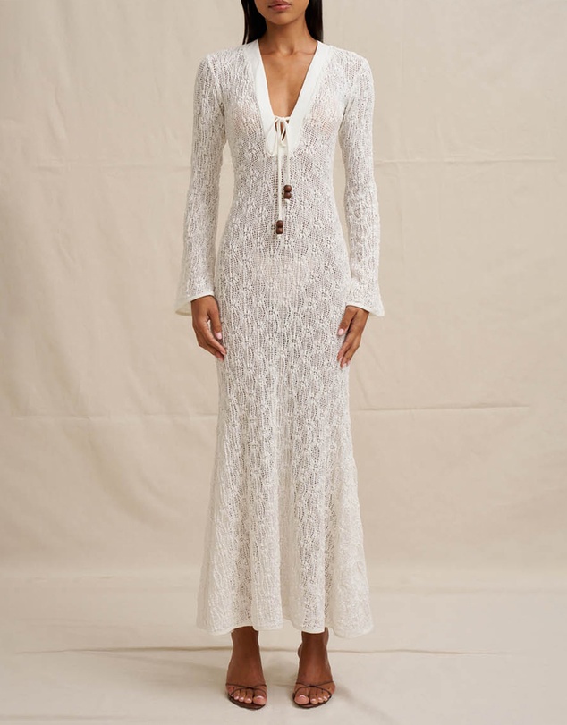 BY JOHNNY. - Eliana Tie Sheer Ankle Dress