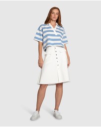 Belle & Bloom - School Boy V-Neck Cropped Polo Top