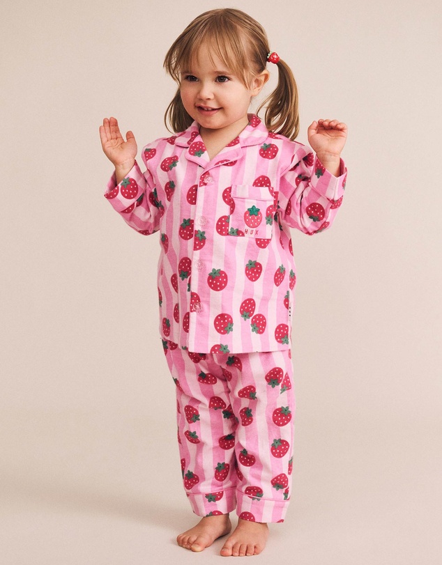 Huxbaby - Strawberry Fields Forever Stripe Flannel PJ - Babies-Kids