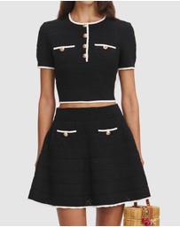 Self Portrait - Pointelle Knit Mini Skirt