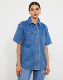 Atmos&Here - Mila Short Sleeve Denim Shacket