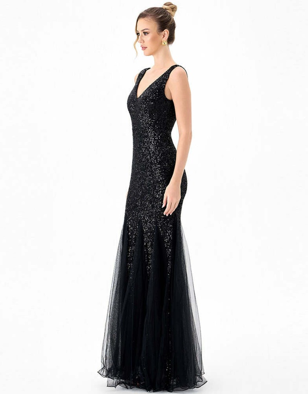 Bariano - Tisha Sequin Godet Gown