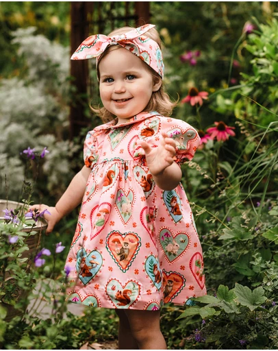 Fleur Harris - 'Woodland Love' Divine Dress and Headband Set in Peach