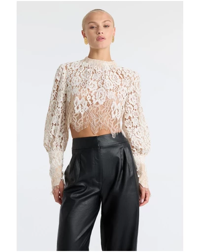 Bardot - Georgia Long Sleeve Lace Top
