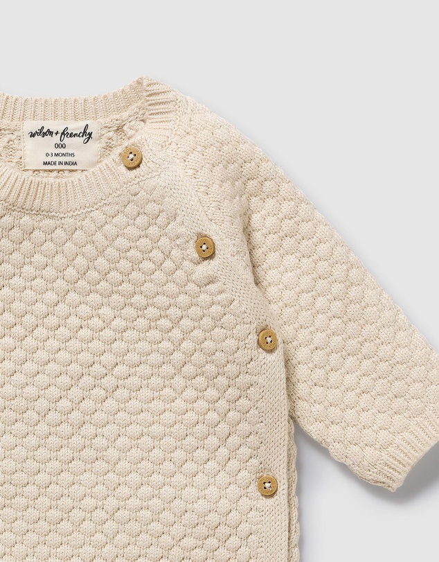 Wilson & Frenchy - Organic Knitted Bubble Kimono Cardigan - Babies