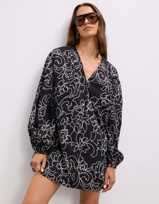 The Fated - Greer Puff Sleeve Mini Dress
