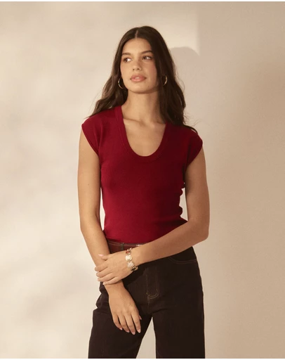 Forcast - Laura Tencel Scoop Neck Knit