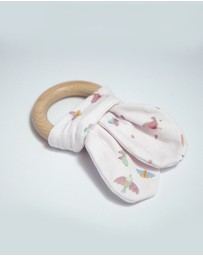 Little Stuff - Butterfly Garden Jersey Wrap With Teether Gift Set