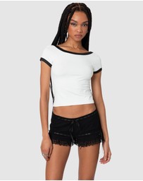 EDIKTED - Low Back Contrast T Shirt