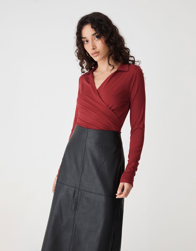Forcast - Solene Bamboo Wrap Top