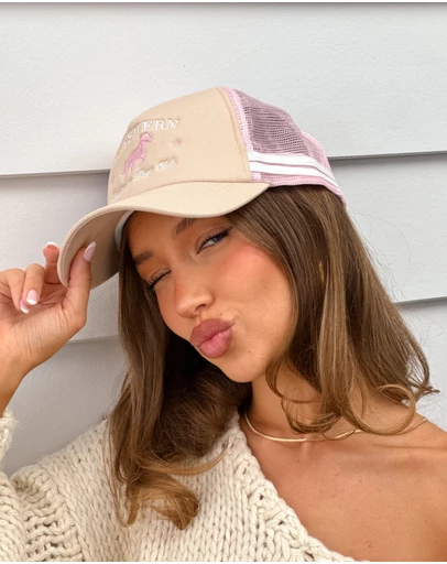 Beginning Boutique - Beginning Cream Pony Club Trucker Cap