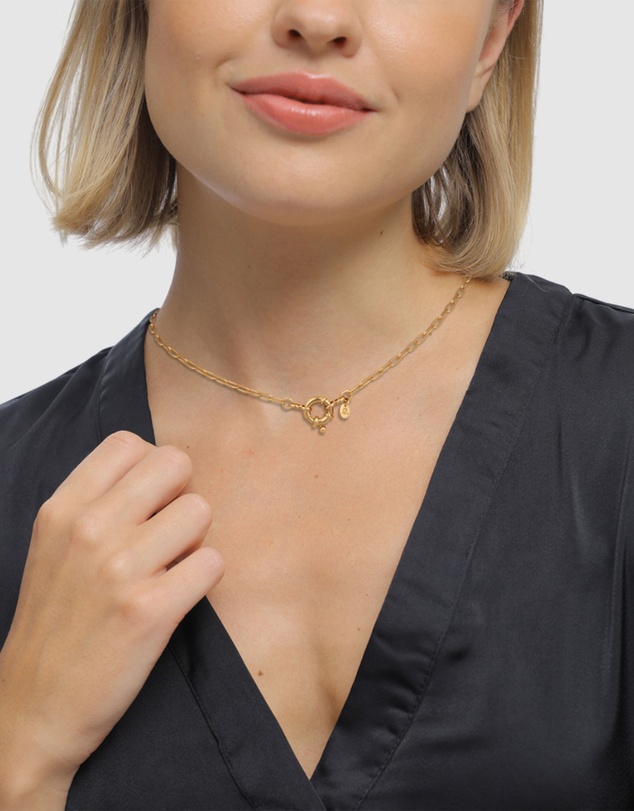 Elli Jewelry - Necklace Link Chain 925 Sterling Silver Gold-Plated