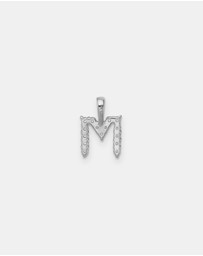 Zoe Olivia - 9K White Gold Lab Grown Diamond Initial M Pendant