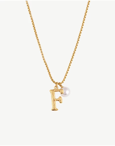 Zahar - Pearl Letter F Necklace